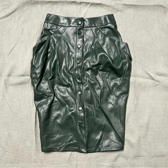 Jeannie Mai X Inc Petite Draped Pleather Skirt - Picture 2 of 6